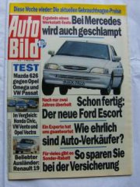 Auto Bild 6/1992 R19, Mazda 626,Opel Omega A,VW Passat