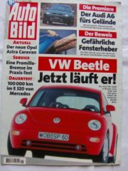 Auto Bild 1/1998 Audi A6 allroad,New Beetle,E320 W210 Dauertest