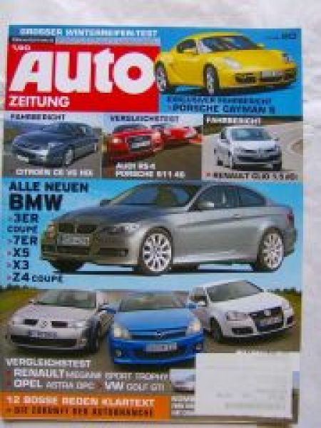 Auto Zeitung 20/2005 Clio 1.5dCi,Cayman S,Audi RS4 vs. 911 4S (9