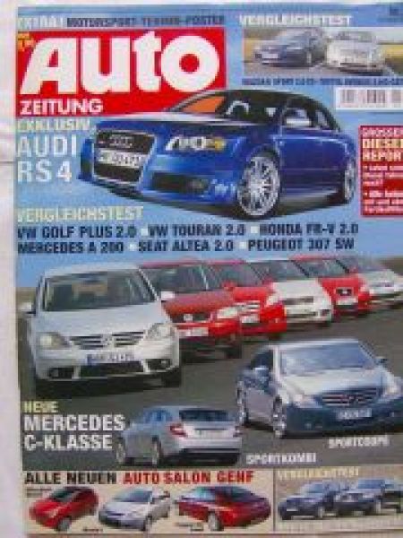 Auto Zeitung 5/2005 Golf Plus,Touran,FR-V,A200,Altea,307SW