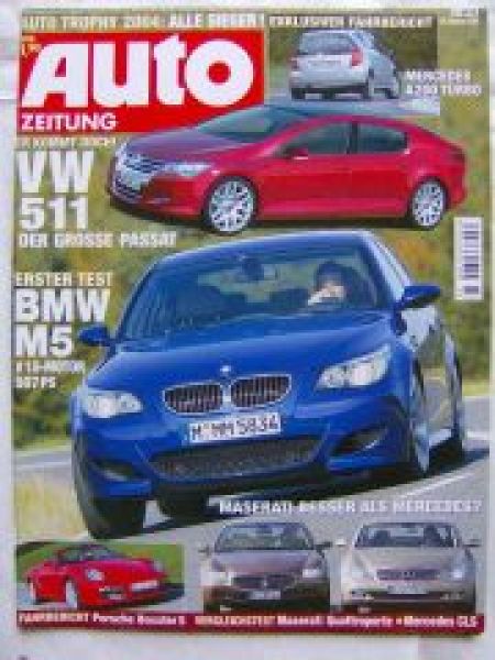 Auto Zeitung 23/2004 A200 Turbo BR169,M5 E60,CLS