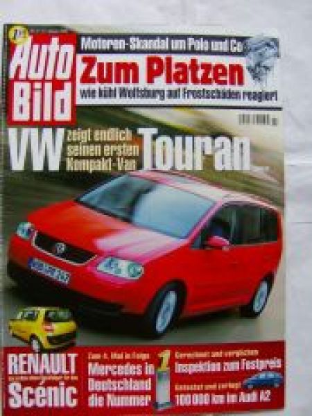 Auto Bild 3/2003 VW Touran,Renault Scènic,A2 Dauertest