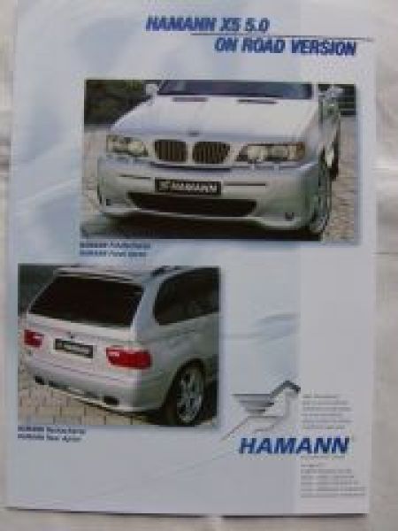 Hamann X5 5.0 E53 Prospektblatt NEU Rarität