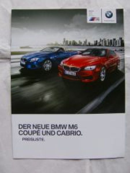 M6 Cabrio F12, M6 Coupè F13 Preisliste März 2012