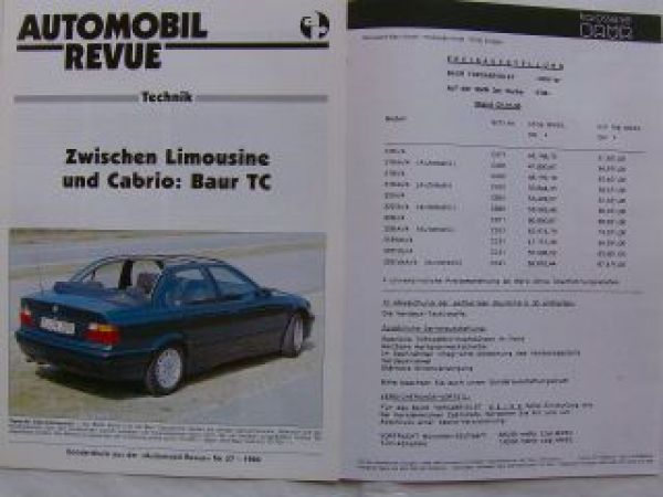 Baur Topcabriolet Presse Spiegel 3er Reihe E36 TC4