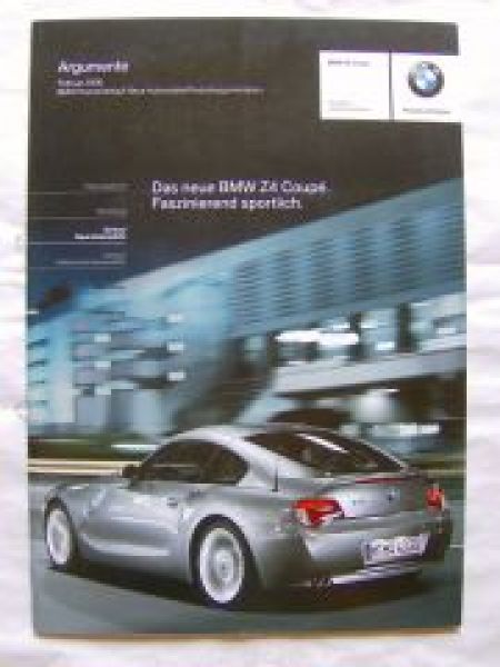 BMW Z4 Coupè E86 Argumenter Februar 2006 NEU