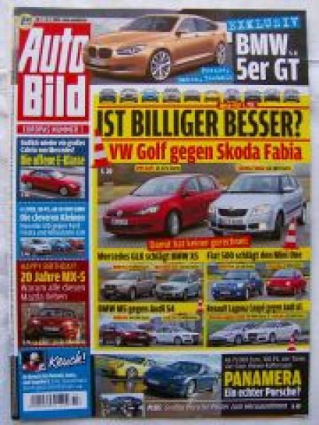 Auto Bild 7/2009 Fiat 500,Mini One,GLK,X5,Laguna Coupè