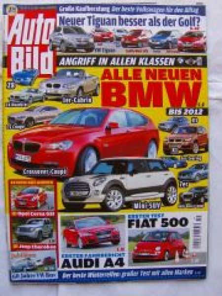 Auto Bild 40/2007 Adui A4,Fiat 500,Cherokee,60 Jahre VW Bus