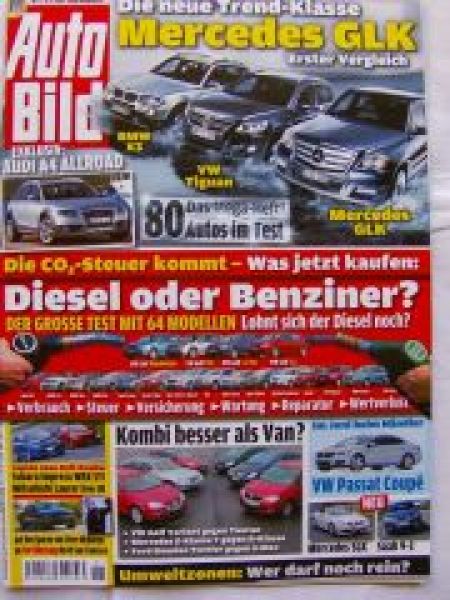 Auto Bild 1/2008 A4 Allroad,Impreza WRX STi,Lancer Evo X,Mustang