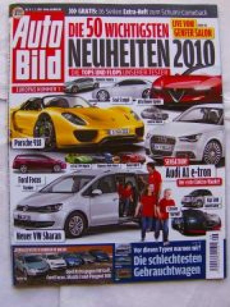 Auto Bild 9/2010 Mazda3,308,Golf,Astra,Focus,BMW Mini R50