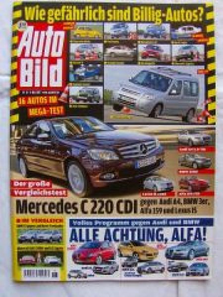 Auto Bild 18/2007 C220CDi BR204,A4, 320d E90,Lexus IS220d