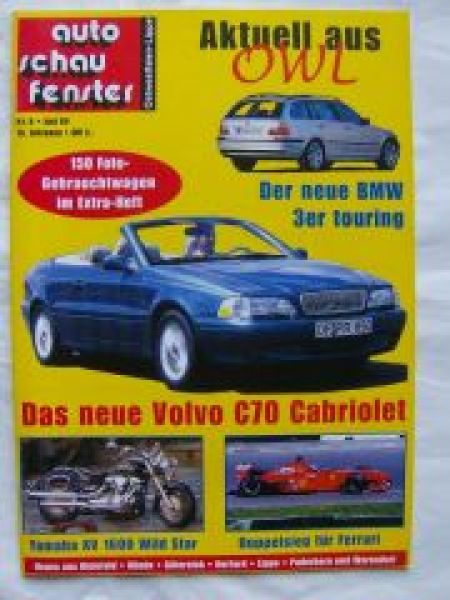 auto schau fenster 6/1999 Volvo C70 Cabriolet,E46 Touring,Yamaha