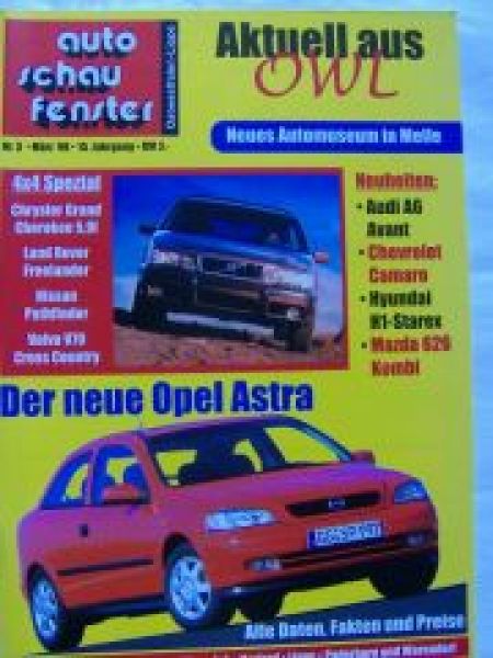 auto schau fenster 3/1998 Opel Astra,Chrysler Grand Cherokee 5,9