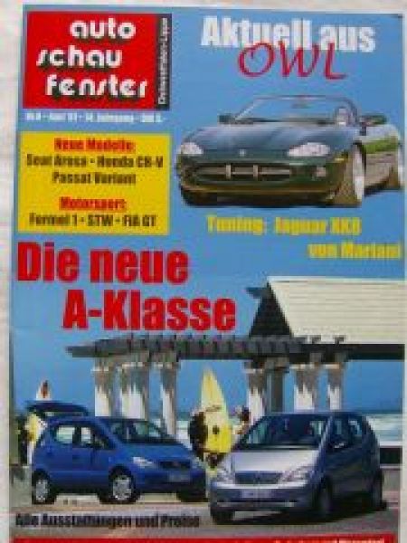 auto schau fenster 6/1997 A-Klasse W168,Mariani Jaguar XK8