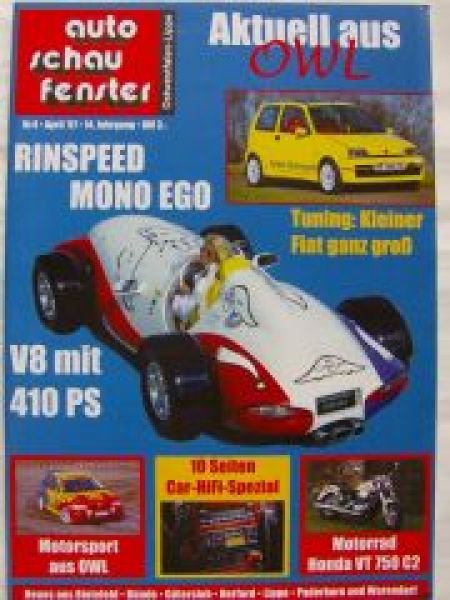 auto schau fenster 4/1997 Rinspeed Mono ego,Honda VT 750C2,