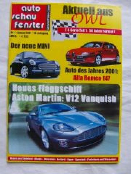 auto schau fenster 1/2001 Aston Martin V12 Vanquish,Alfa 147,