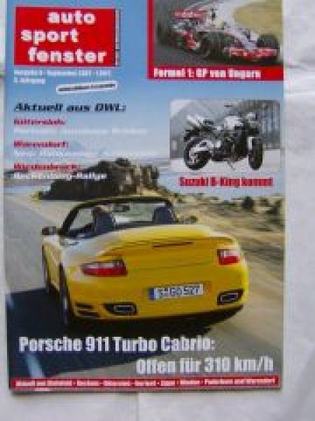 Auto Sport Fenster 9/2007 Porsche 911 Turbo Cabrio (997),Suzuki