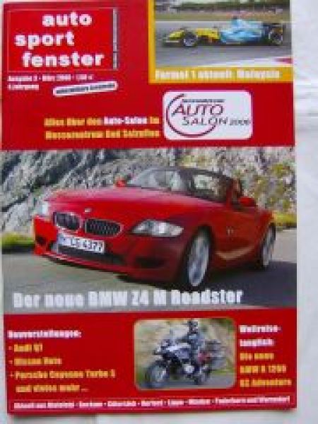auto sport fenster 3/2006 BMW Z4 M Roadster E85,R1200,GS Adventu