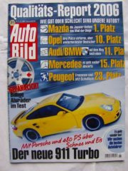 Auto Bild 5/2006 Porsche 911 Turbo (997), Fiesta,Rio,Colt,Clio,Y