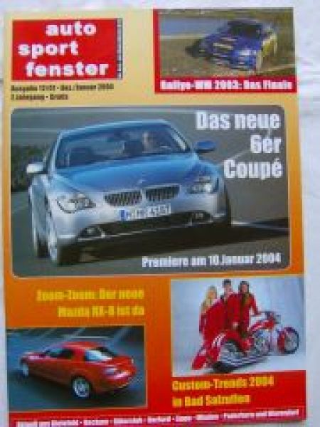 auto sport fenster 12/01 2004 BMW 6er Coupè E63,Mazda RX-8