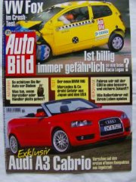 Auto Bild 22/2005 VW Fox Crashtest,A3 Cabrio,M6 E63,911 C4 (997)