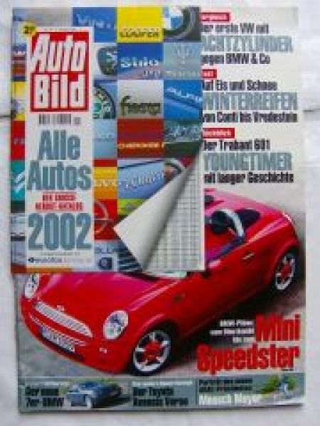Auto Bild 40/2001 Mini Speedster, Toyota Avensis Verso, Trabant