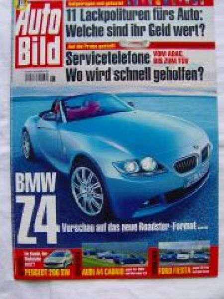 Auto Bild 18/2002 Z4 E85,Peugeot 206SW,A4 2.4 vs. 320Ci E46