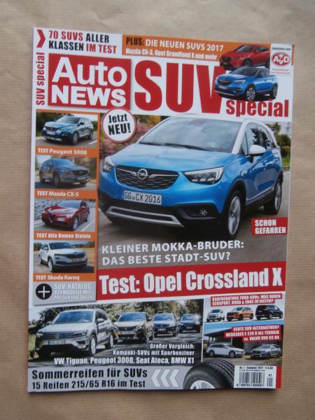 Auto News SUV special 1/2017 Opel Crossland X, E220d All-Terrain BR213 vs. V90 CCD4, Karoq,Stelvio,CX-5,5008,