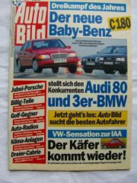 Auto Bild 21/1993 Audi 80 vs. W202 vs. E36,VW Käfer