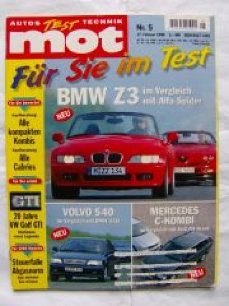 mot 5/1996 BMW Z3 roadster 1.9 vs. Alfa Spider TS 2.0 16V