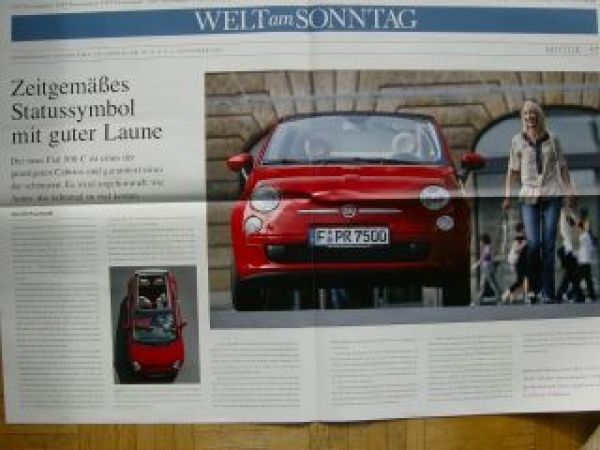 Süddeutsche Zeitung 7.7.209 Fiat 500 C Sonderdruck