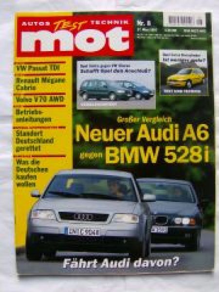 mot 8/1997 Corsa B 1.0 12V,Audi A6 vs. BMW 528i E39