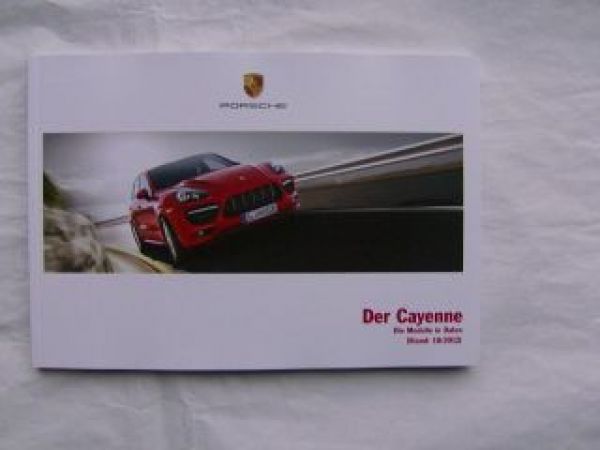 Porsche Cayenne Typ 957 Preisliste Oktober 2012 NEU