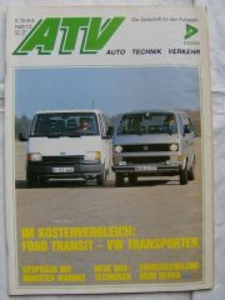 Auto Technik + Verkehr 12/1987 Ford Transit vs. VW T3 Transporte