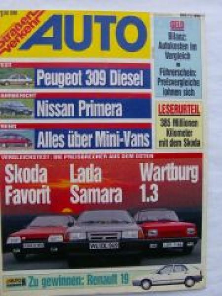 Auto Straßenverkehr 11/1990 Skoda Favorit vs. Lada Samara