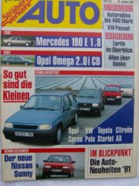Auto Straßenverkehr 1/2 1991 Mercedes Benz 190E 1.8