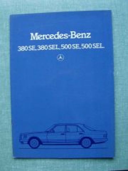 Mercedes Benz W126 380SE+L 500SE +L 1982 Prospekt