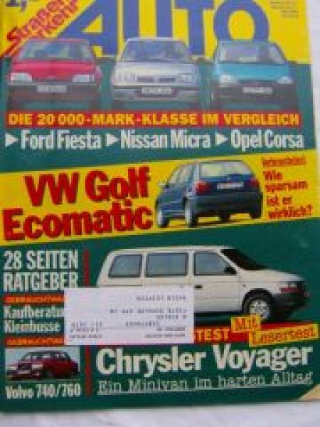 Auto Straßenverkehr 21/1993 Chrysler Voyager S 2.5,