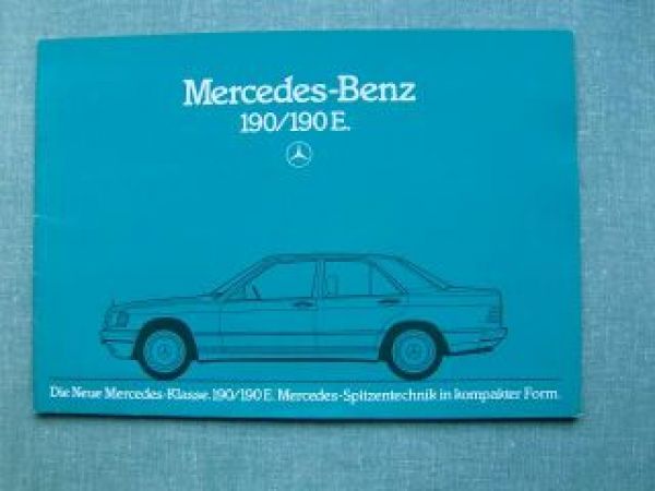 Mercedes Benz W201 190 190E Prospekt 1982
