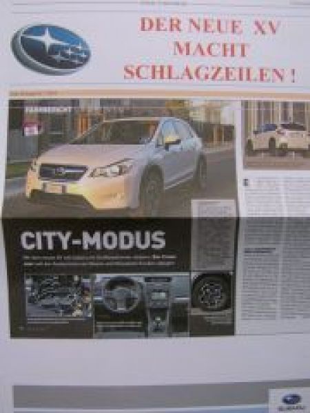Subaru in der Presse XV Sonderdruck NEU