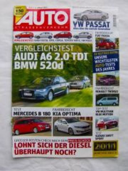 Auto Straßenverkehr 3/2012 Audi A6 2.0TDi vs. BMW 520d F10