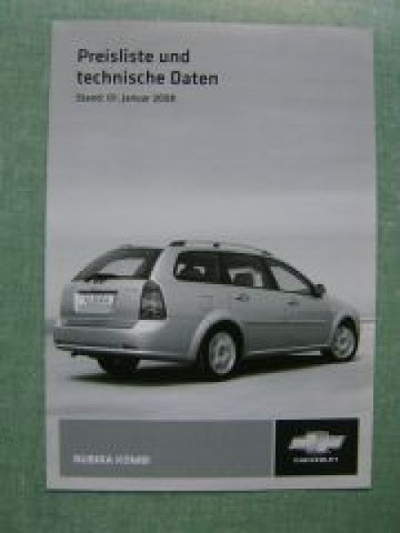 Chevrolet Nubira Preisliste 1/08 Kombi