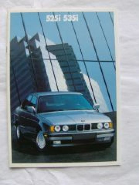 BMW 525i 535i E34 USA Prospekt September 1988