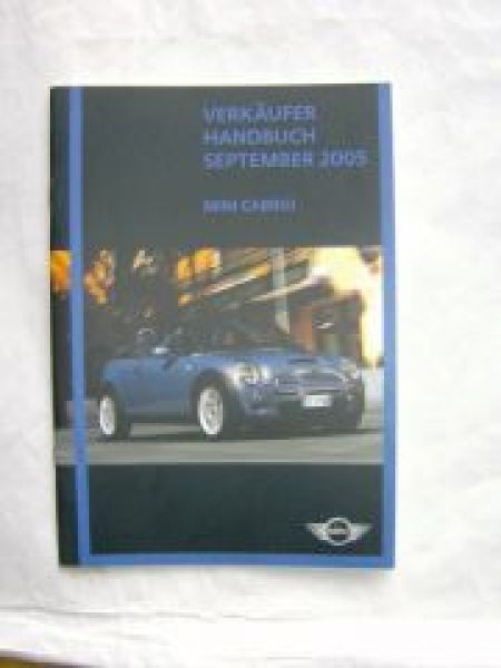 Mini Cabrio Verkäuferhandbuch R52 September 2005