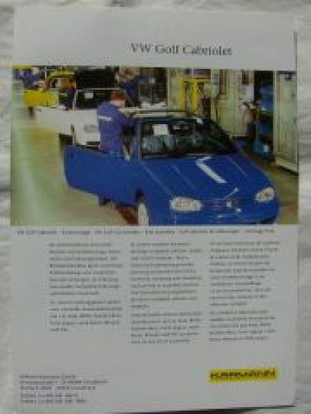 VW Golf III Cabriolet Karmann Prospekt NEU