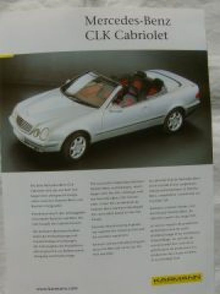 Mercedes Benz CLK Cabriolet W208 Karmann Prospekt