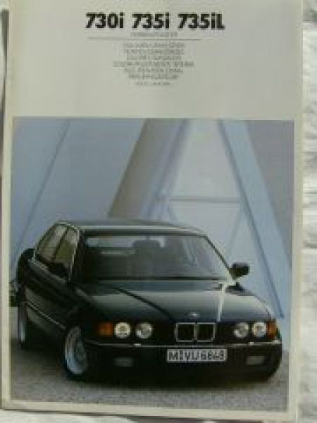 BMW 730i 735i 735iL E32 Farben/Polster 9/1989