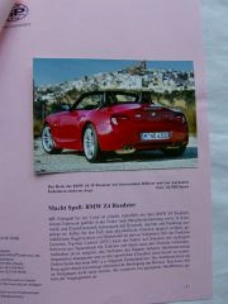 BMW Z4 E85 Roadster +M Roadster Presseinformation