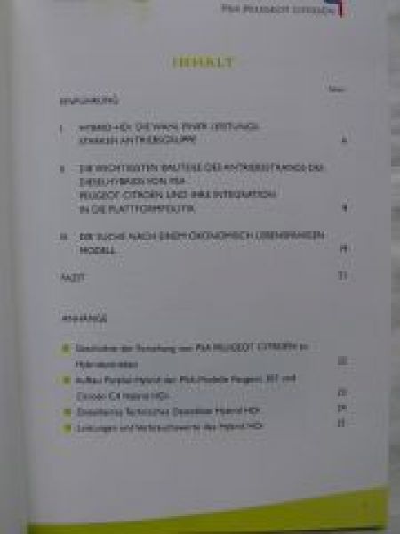 Peugeot Citroen PSA Hybride HDi Presseheft