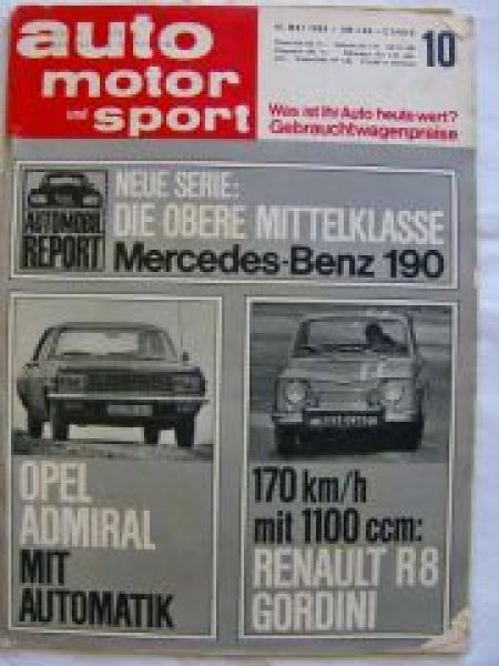 ams 10/1965 Mercedes Benz 190,Renault R8 Gordini